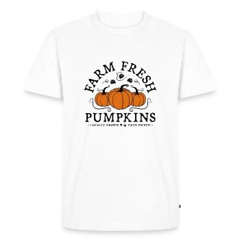 Pumpkins Picking Farm Fresh Pumpkins Field Garden - Men's Premium Organic T-Shirt - white - Front - Nico (187cm)