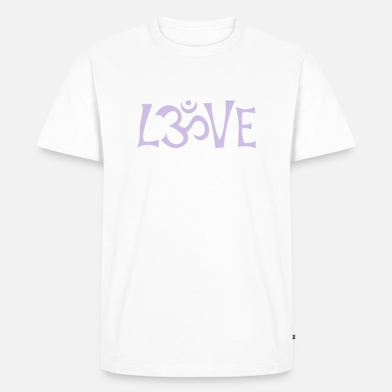 OM LOVE - Männer Premium Bio T-Shirt - Weiß