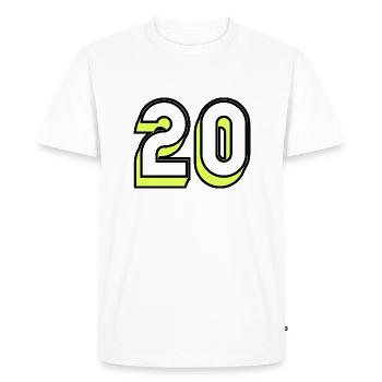 20.20 YEARS,20TH ANNIVERSARY,20 YEARS ANNIVERSARY - Men's Premium Organic T-Shirt - white - Front - Nico (187cm)