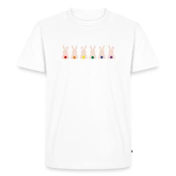 Lapin arc-en-ciel - T-shirt Premium bio Homme - blanc - Devant - Nico (187cm)