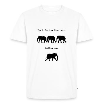 Don't follow the herd, follow me! - Men's Premium Organic T-Shirt - white - Front - Nico (187cm)