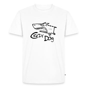 crazy dog 1 - Men's Premium Organic T-Shirt - white - Front - Nico (187cm)