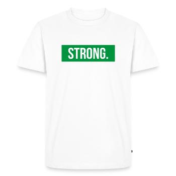 Strong - Männer Premium Bio T-Shirt - Weiß - Vorne - Nico (187cm)