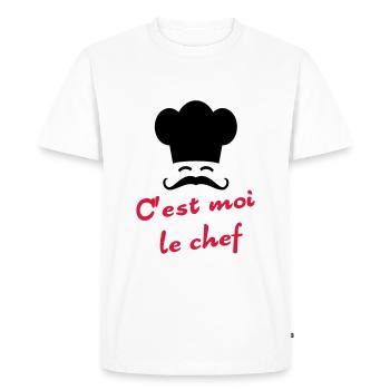 C'est moi le chef - T-shirt Premium bio Homme - blanc - Devant - Nico (187cm)