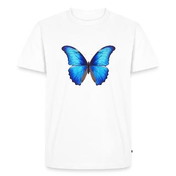 Morpho Papillon Bleu - T-shirt Premium bio Homme - blanc - Devant - Nico (187cm)