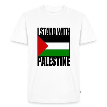 I stand with palestine - T-shirt Premium bio Homme - blanc - Devant - Nico (187cm)