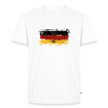 Drapeau Allemagne Drapeau allemand utilisé look home - T-shirt Premium bio Homme - blanc - Devant - Nico (187cm)