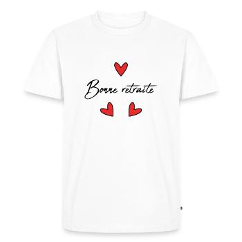 RETRAITE. RETRAITE. RETRAITEE. BONNE RETRAITE - T-shirt Premium bio Homme - blanc - Devant - Nico (187cm)