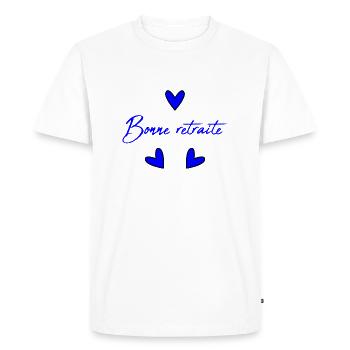 RETRAITE. RETRAITE. RETRAITEE. BONNE RETRAITE - T-shirt Premium bio Homme - blanc - Devant - Nico (187cm)