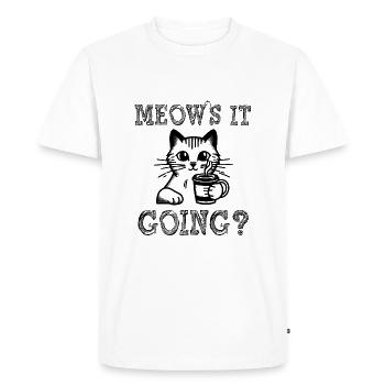 meows it going - Men's Premium Organic T-Shirt - white - Front - Nico (187cm)