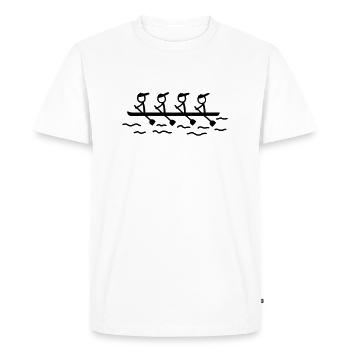 4 personnes en bateau d'aviron - T-shirt Premium bio Homme - blanc - Devant - Nico (187cm)