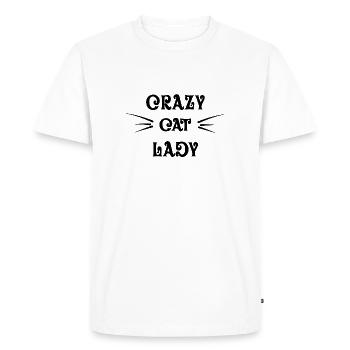 Crazy Cat Lady - Men's Premium Organic T-Shirt - white - Front - Nico (187cm)
