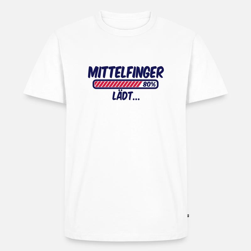 Mittelfinger lädt - Männer Premium Bio T-Shirt - Weiß