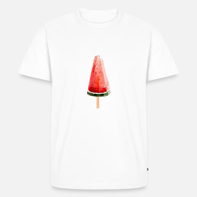 Melonen Eis - Männer Premium Bio T-Shirt - Weiß
