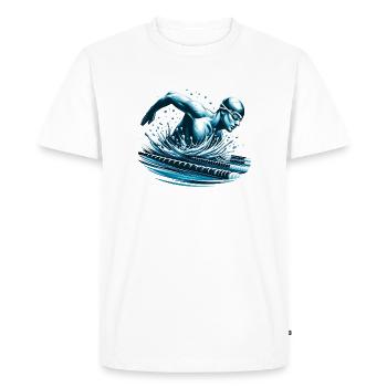 Swimmers in action - Men's Premium Organic T-Shirt - white - Front - Nico (187cm)