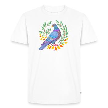 pigeon - Men's Premium Organic T-Shirt - white - Front - Nico (187cm)