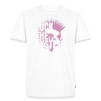 Fuck the System - Männer Premium Bio T-Shirt - Weiß - Vorne - Nico (187cm)