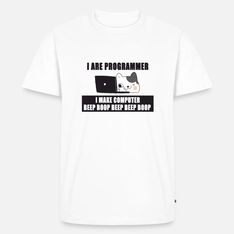 Ich bin Programmierer - Männer Premium Bio T-Shirt - Weiß