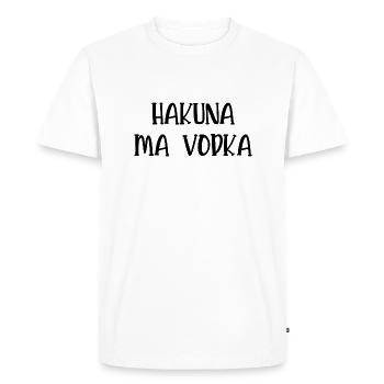 hakuna ma vodka - T-shirt Premium bio Homme - blanc - Devant - Nico (187cm)