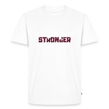Stay stronger - Men's Premium Organic T-Shirt - white - Front - Nico (187cm)