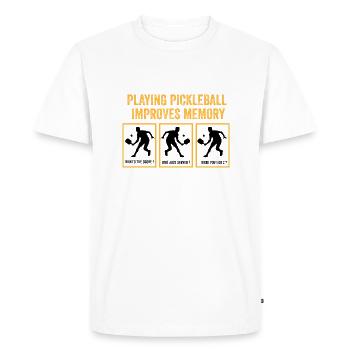 jouer au pickleball améliore la mémoire - T-shirt Premium bio Homme - blanc - Devant - Nico (187cm)