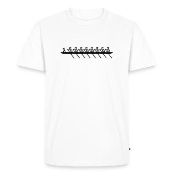 Aviron - Double rouleau (8x +) avec barreur - T-shirt Premium bio Homme - blanc - Devant - Nico (187cm)
