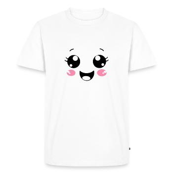 Visage heureux - T-shirt Premium bio Homme - blanc - Devant - Nico (187cm)