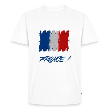 FRANCE - T-shirt Premium bio Homme - blanc - Devant - Nico (187cm)