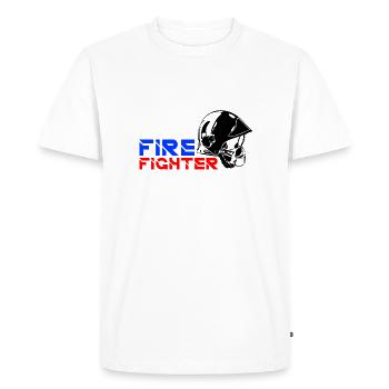 Pompier ONE - T-shirt Premium bio Homme - blanc - Devant - Nico (187cm)