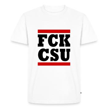Fck csu - Men's Premium Organic T-Shirt - white - Front - Nico (187cm)