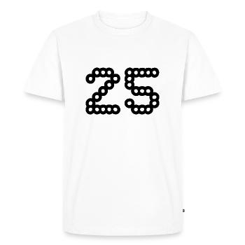 25. 25 ANS. 25e ANNIVERSAIRE. ANNIVERSAIRE 25 ANS. - T-shirt Premium bio Homme - blanc - Devant - Nico (187cm)