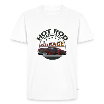 hot rod vintage garage voiture ancienne logo muscl - T-shirt Premium bio Homme - blanc - Devant - Nico (187cm)