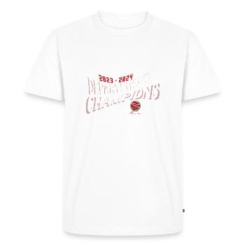 Puy de Dôme CHAMPS red font - T-shirt Premium bio Homme - blanc - Devant - Nico (187cm)
