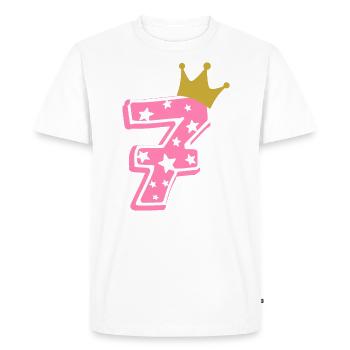 7 Krone 7ème anniversaire 7 ans - T-shirt Premium bio Homme - blanc - Devant - Nico (187cm)