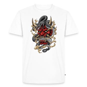 oni mask - Men's Premium Organic T-Shirt - white - Front - Nico (187cm)