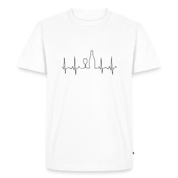Buveur de vin Vigneron Idée d’amateur de vin - T-shirt Premium bio Homme - blanc - Devant - Nico (187cm)