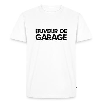 buveur de garage - T-shirt Premium bio Homme - blanc - Devant - Nico (187cm)