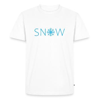 Neige - Neige - Flocon - T-shirt Premium bio Homme - blanc - Devant - Nico (187cm)