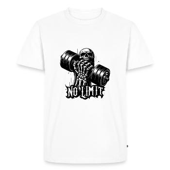 Haltère de musculation No Limit Hard Workout - T-shirt Premium bio Homme - blanc - Devant - Nico (187cm)