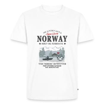 Norway Fishing - Männer Premium Bio T-Shirt - Weiß - Vorne - Nico (187cm)