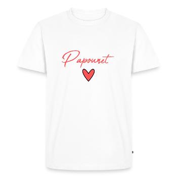 PAPOUNET. PAPA. FÊTE DES PÈRES. BONNE FÊTE PAPA - T-shirt Premium bio Homme - blanc - Devant - Nico (187cm)