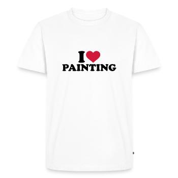 I love Painting - T-shirt Premium bio Homme - blanc - Devant - Nico (187cm)