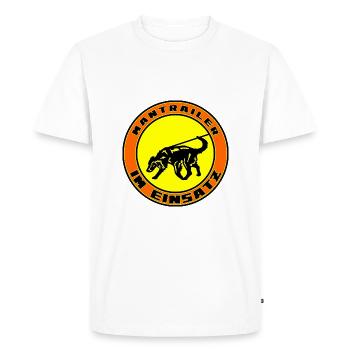 Mantrailer en action Retriever noir - T-shirt Premium bio Homme - blanc - Devant - Nico (187cm)