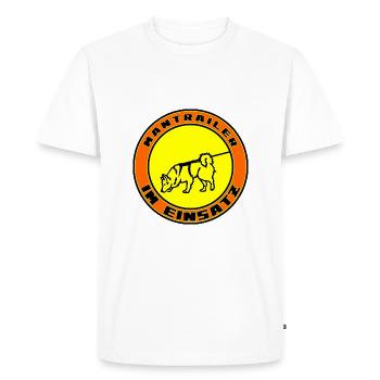 Mantrailer im Einsatz Spitz Islandhund - Männer Premium Bio T-Shirt - Weiß - Vorne - Nico (187cm)