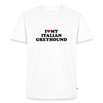 Italian Greyhound - T-shirt Premium bio Homme - blanc - Devant - Nico (187cm)