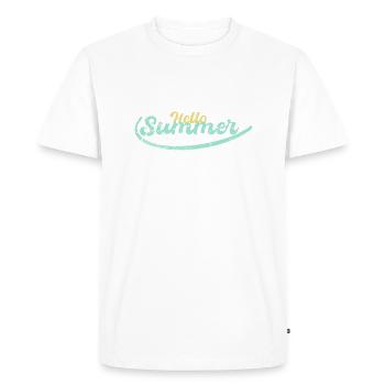 Hello Summer summer beach holiday gift - Men's Premium Organic T-Shirt - white - Front - Nico (187cm)