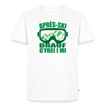 Après-ski - T-shirt Premium bio Homme - blanc - Devant - Nico (187cm)
