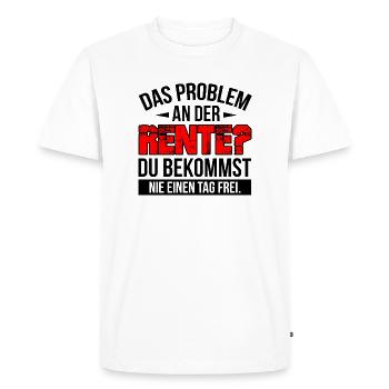 pension - Men's Premium Organic T-Shirt - white - Front - Nico (187cm)