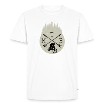 MTB mountain bike logo bike - Men's Premium Organic T-Shirt - white - Front - Nico (187cm)