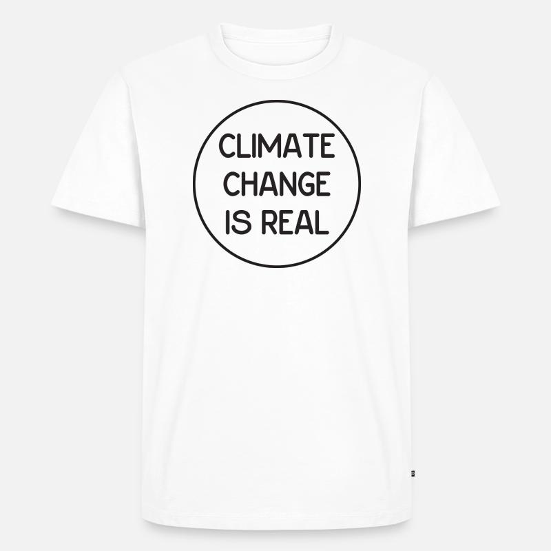 Climate change is real - Männer Premium Bio T-Shirt - Weiß